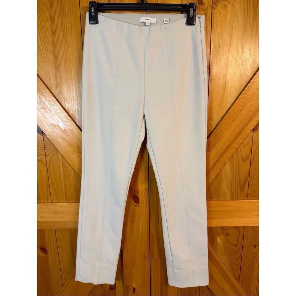 Vince Women’s Front Seam Cropped Cream Pants NWOT Size Small (6830)
